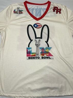 Bad Bunny Benito Bowl Halftime Football Jersey Shirt 2XL